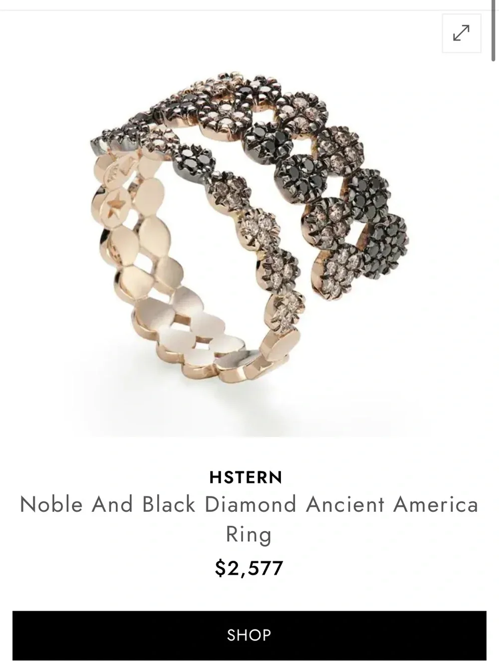 H.Stern Noble and Black Diamond Ring - Rose Gold with Black Diamonds